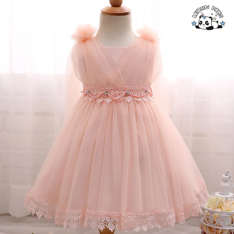 LEZONKIDS - Princess Dress Kids Toddler Baby Children Clothing Party Birthday Wedding Summer Short Sleeve Casual Girls Dress